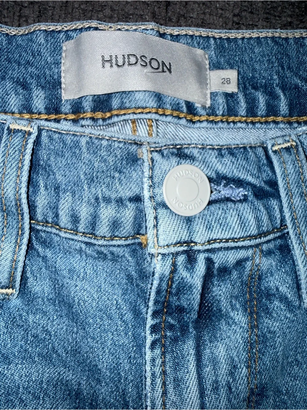 NWT Hudson Blake Slim Straight Jeans Men’s 28 Blue Fade Distressed